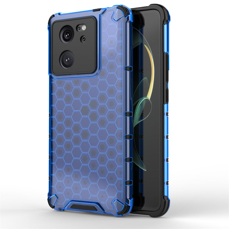 For Xiaomi 13T Pro Shockproof Honeycomb Phone Case(Blue)