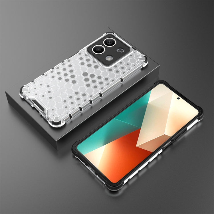 For Redmi Note 13 Shockproof Honeycomb Phone Case(White)