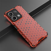 For Redmi Note 13 Shockproof Honeycomb Phone Case(Red)