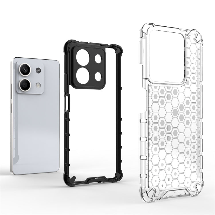 For Redmi Note 13 Shockproof Honeycomb Phone Case(Red)