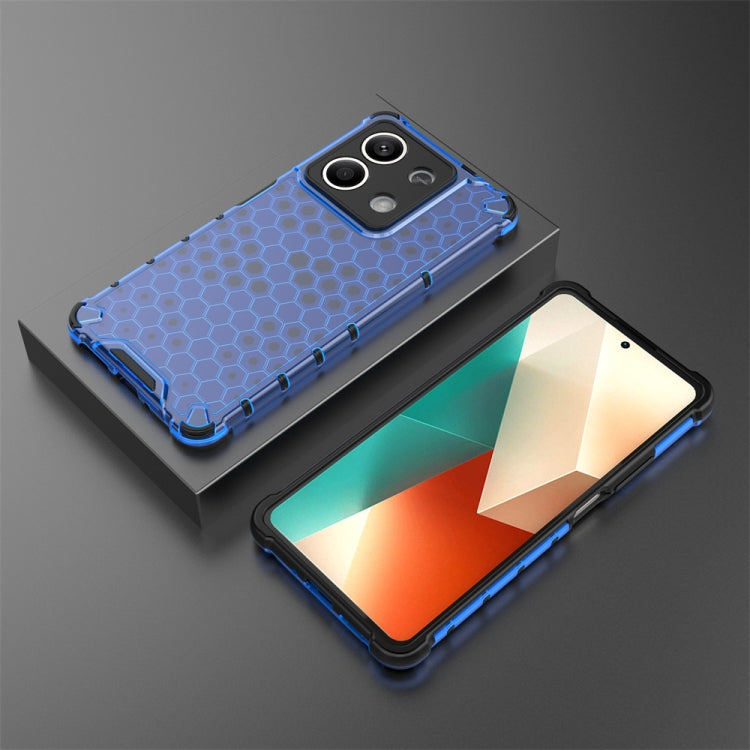 For Redmi Note 13 Shockproof Honeycomb Phone Case(Blue)