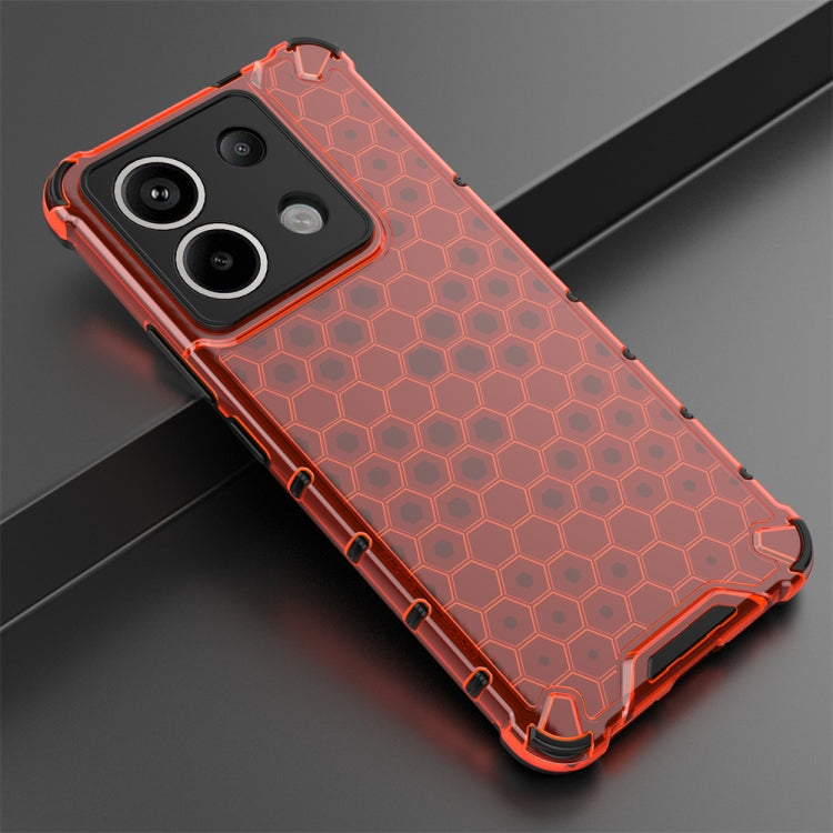 For Redmi Note 13 Pro 5G Shockproof Honeycomb Phone Case(Red)