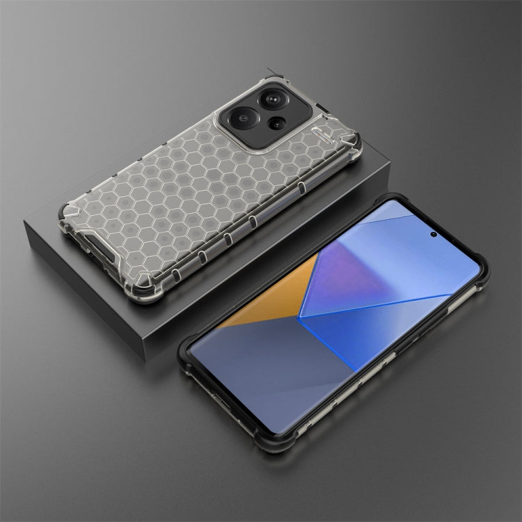 For Redmi Note 13 Pro+ Shockproof Honeycomb Phone Case(Black)