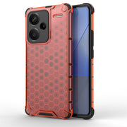 For Redmi Note 13 Pro+ Shockproof Honeycomb Phone Case(Red)