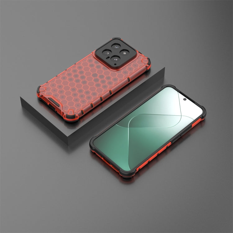 For Xiaomi 14 Shockproof Honeycomb Phone Case(Red)