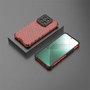 For Xiaomi 14 Shockproof Honeycomb Phone Case(Red)