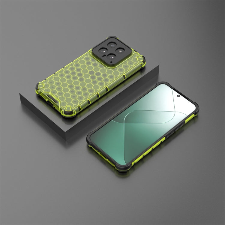 For Xiaomi 14 Shockproof Honeycomb Phone Case(Green)