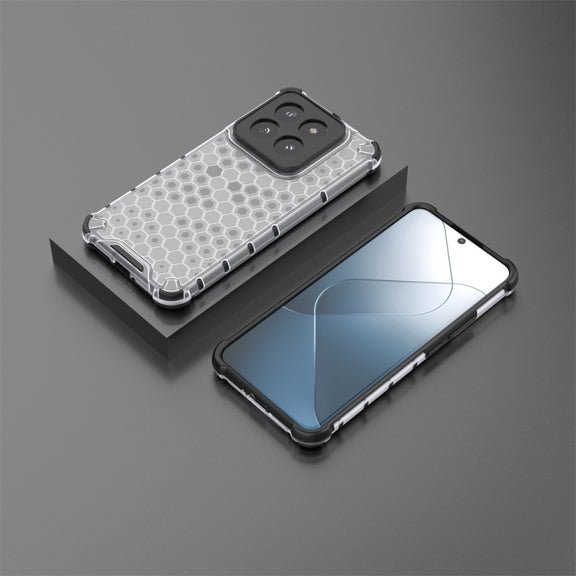 For Xiaomi 14 Pro Shockproof Honeycomb Phone Case(White)