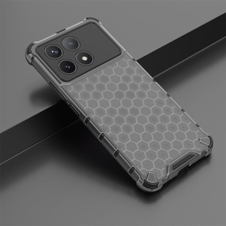 For Redmi K70 Shockproof Honeycomb Phone Case(Black)