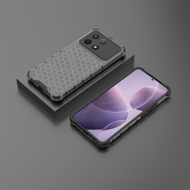For Redmi K70 Shockproof Honeycomb Phone Case(Black)