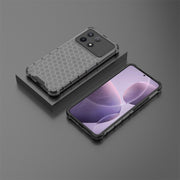 For Redmi K70 Shockproof Honeycomb Phone Case(Black)