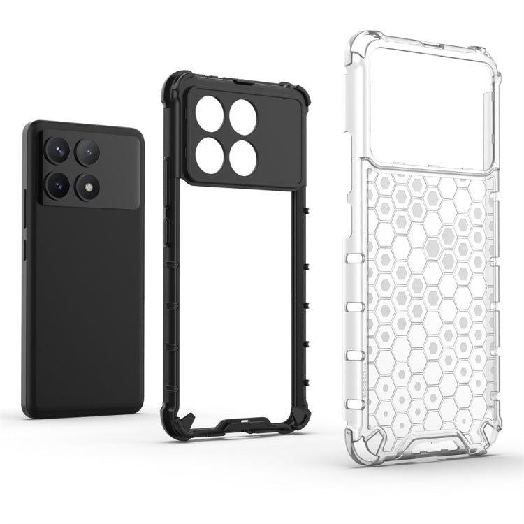 For Redmi K70 Shockproof Honeycomb Phone Case(Black)