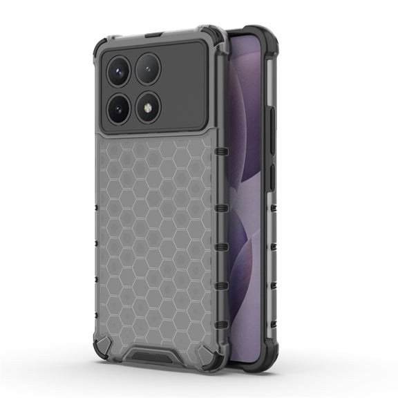 For Redmi K70 Shockproof Honeycomb Phone Case(Black)