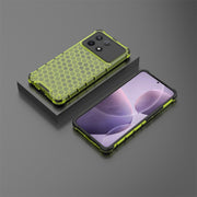 For Redmi K70 Pro Shockproof Honeycomb Phone Case(Green)