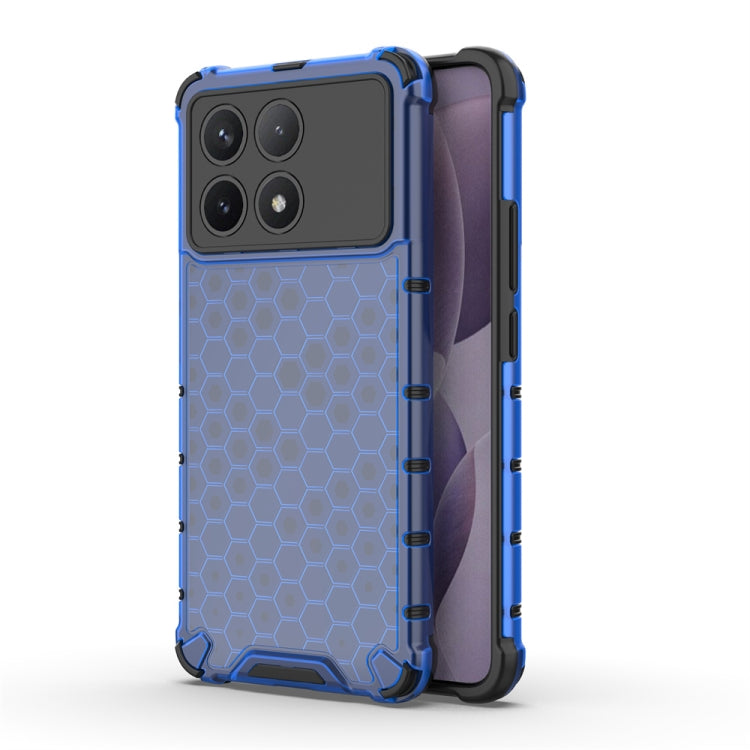 For Redmi K70 Pro Shockproof Honeycomb Phone Case(Blue)