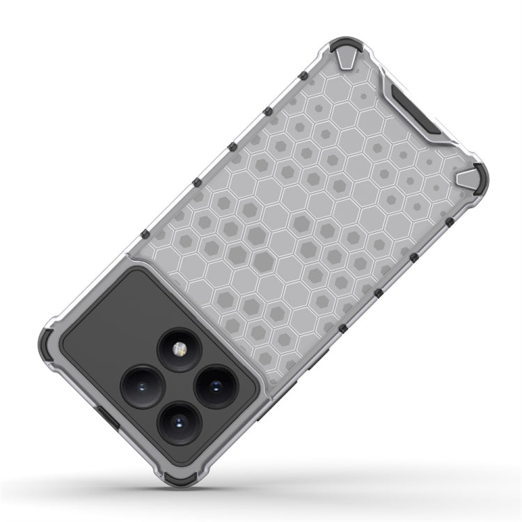 For Redmi K70E Shockproof Honeycomb Phone Case(Black)