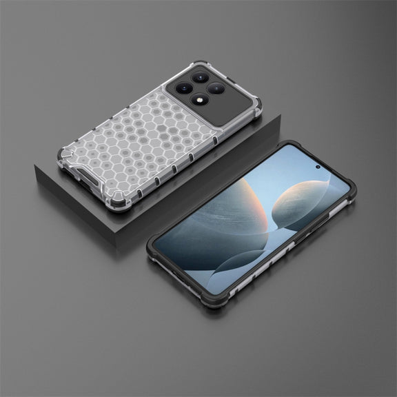 For Redmi K70E Shockproof Honeycomb Phone Case(White)