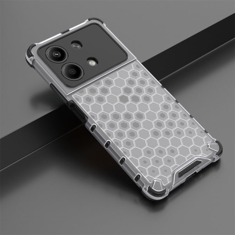 For Redmi Note 13R Pro Shockproof Honeycomb Phone Case(White)