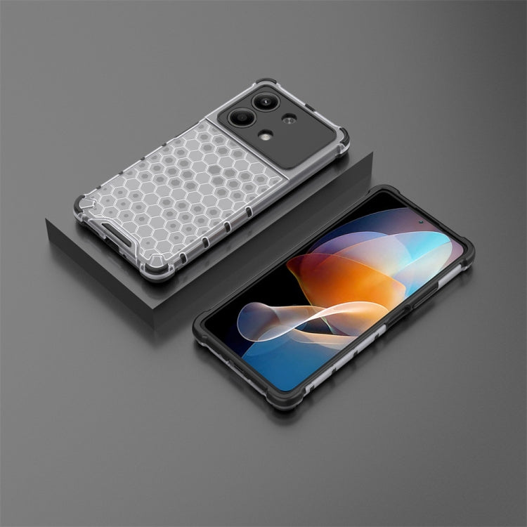 For Redmi Note 13R Pro Shockproof Honeycomb Phone Case(White)