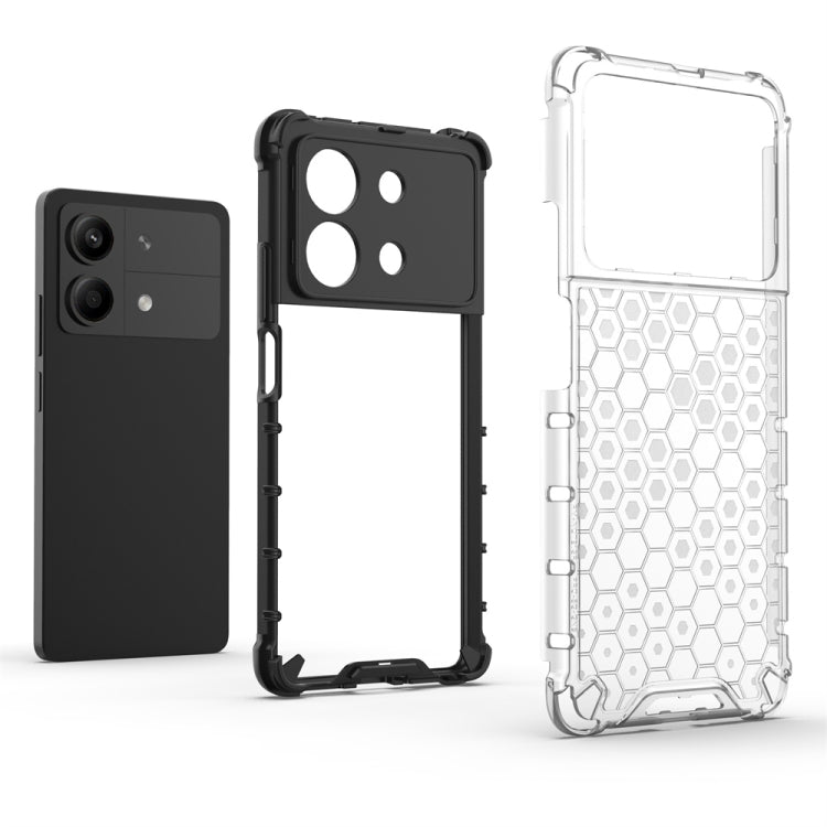 For Redmi Note 13R Pro Shockproof Honeycomb Phone Case(Green)
