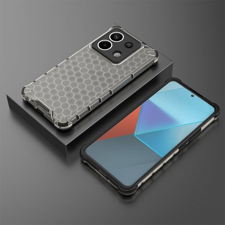 For Xiaomi Poco X6 Shockproof Honeycomb Phone Case(Black)