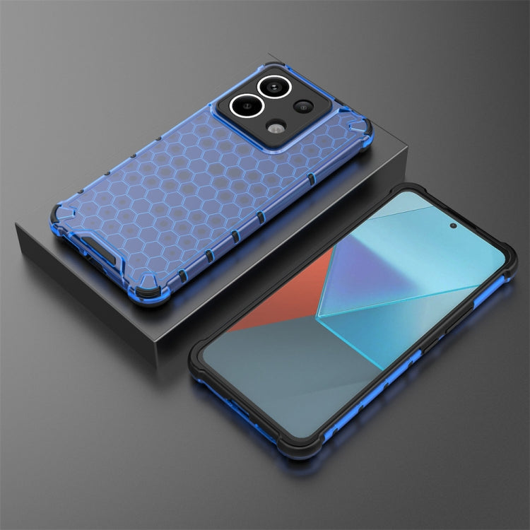 For Xiaomi Poco X6 Shockproof Honeycomb Phone Case(Blue)
