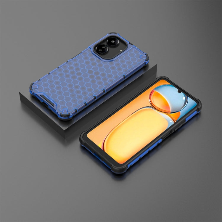 For  Redmi 13C 4G Shockproof Honeycomb Phone Case(Blue)