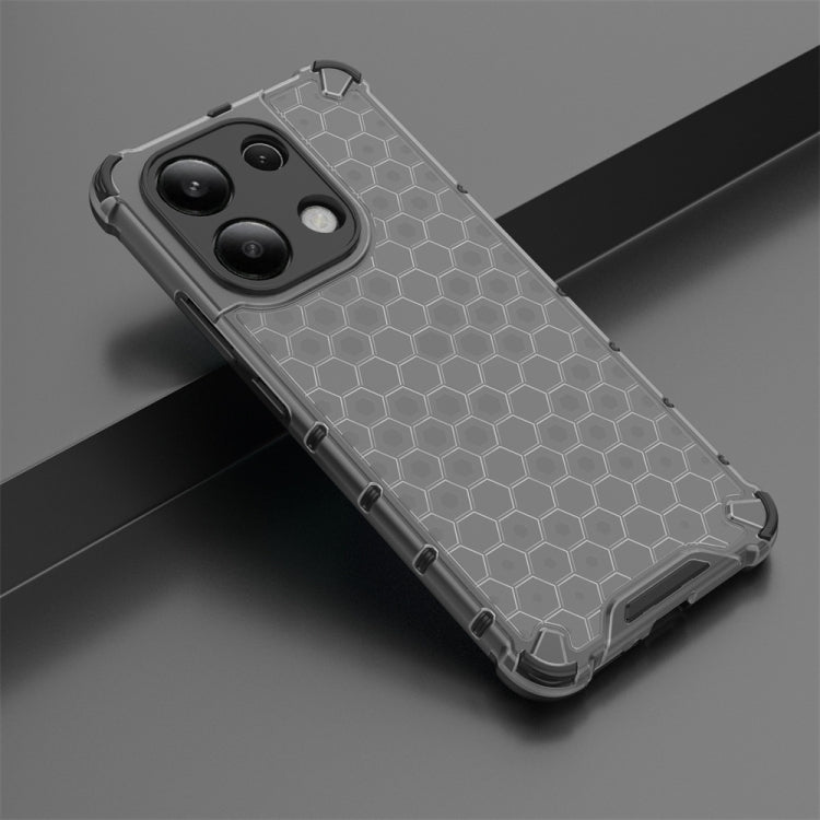 For Redmi Note 13 4G Global Shockproof Honeycomb Phone Case(Black)