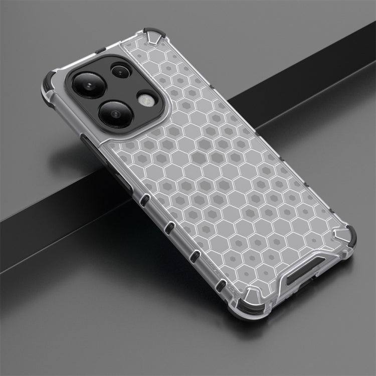 For Redmi Note 13 4G Global Shockproof Honeycomb Phone Case(White)