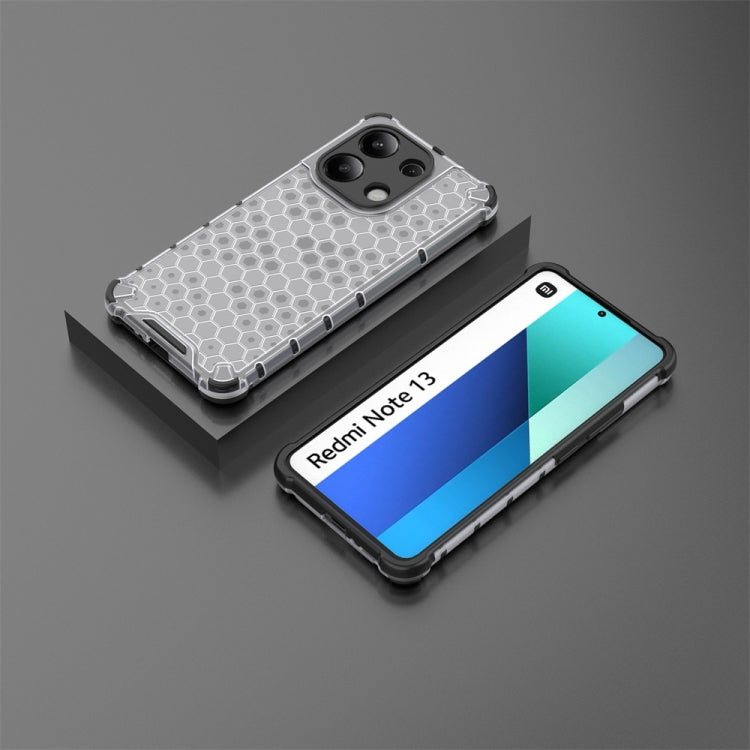 For Redmi Note 13 4G Global Shockproof Honeycomb Phone Case(White)