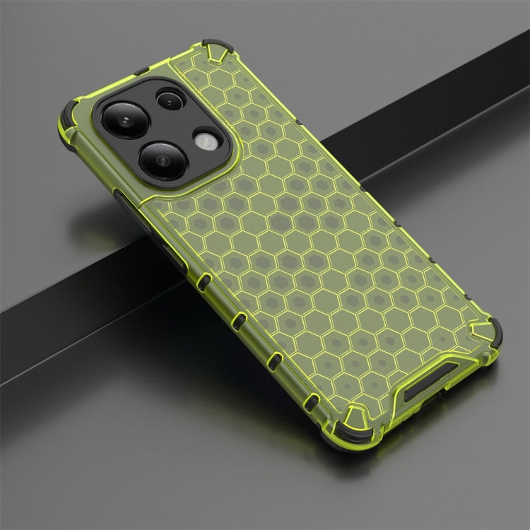 For Redmi Note 13 4G Global Shockproof Honeycomb Phone Case(Green)