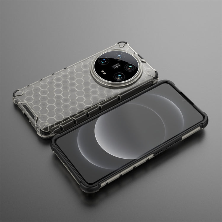 For Xiaomi 14 Ultra Shockproof Honeycomb Phone Case(Black)