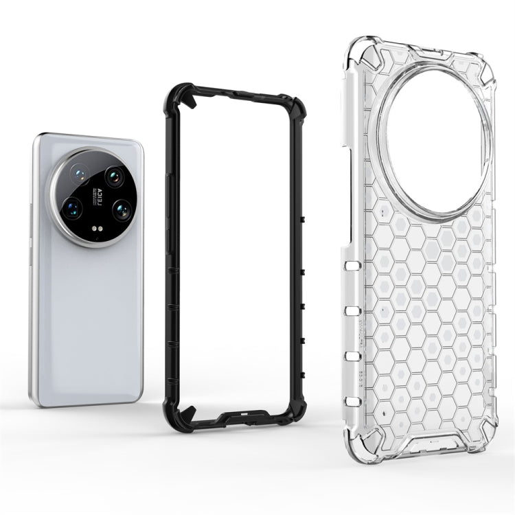 For Xiaomi 14 Ultra Shockproof Honeycomb Phone Case(Black)