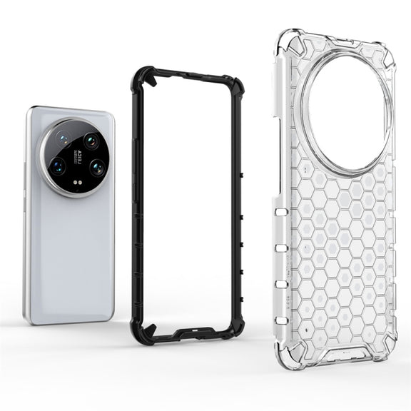 For Xiaomi 14 Ultra Shockproof Honeycomb Phone Case(Red)