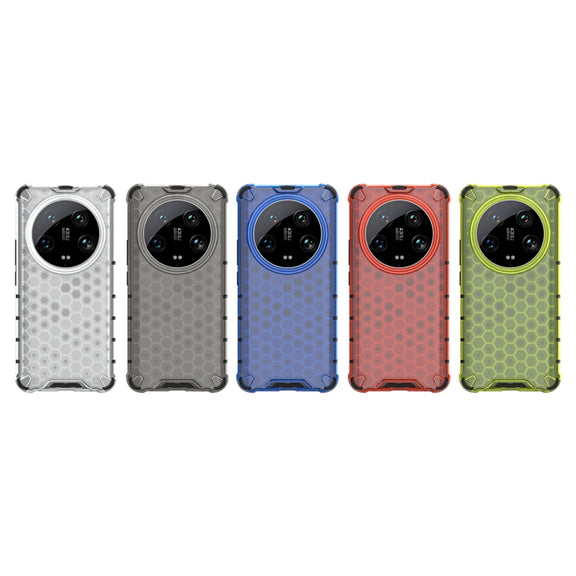 For Xiaomi 14 Ultra Shockproof Honeycomb Phone Case(Red)