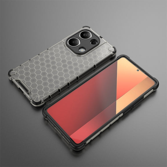 For Redmi Note 13 Pro 4G Shockproof Honeycomb Phone Case(Black)