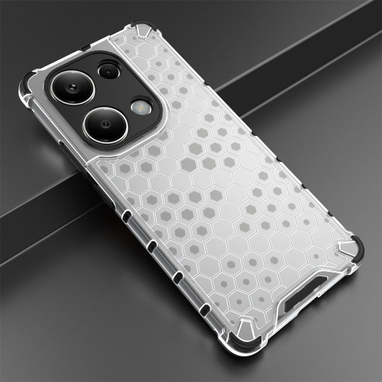 For Redmi Note 13 Pro 4G Shockproof Honeycomb Phone Case(White)