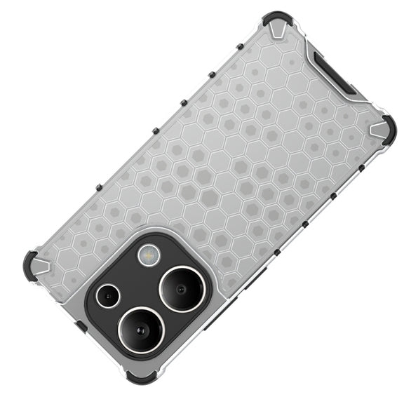 For Redmi Note 13 Pro 4G Shockproof Honeycomb Phone Case(Red)