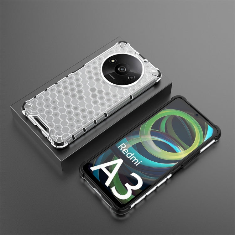 For Xiaomi Redmi A3 Shockproof Honeycomb Phone Case(White)