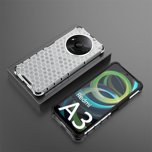 For Xiaomi Redmi A3 Shockproof Honeycomb Phone Case(White)