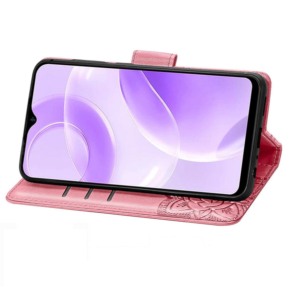 For Ulefone Note 15 Butterfly Love Flower Embossed Leather Phone Case(Pink)