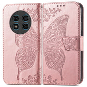 For Ulefone Note 15 Butterfly Love Flower Embossed Leather Phone Case(Rose Gold)