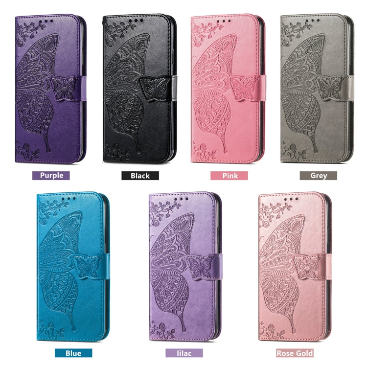 For Ulefone Note 15 Butterfly Love Flower Embossed Leather Phone Case(Pink)