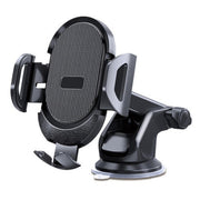 D33 With Air Vent Clip Suction Cup Base Gravity Sensing Car Phone Holder Bracket(Black)