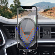 D33 With Air Vent Clip Suction Cup Base Gravity Sensing Car Phone Holder Bracket(Black)