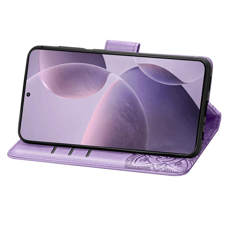 For Xiaomi Redmi K70 Butterfly Love Flower Embossed Leather Phone Case(Purple)