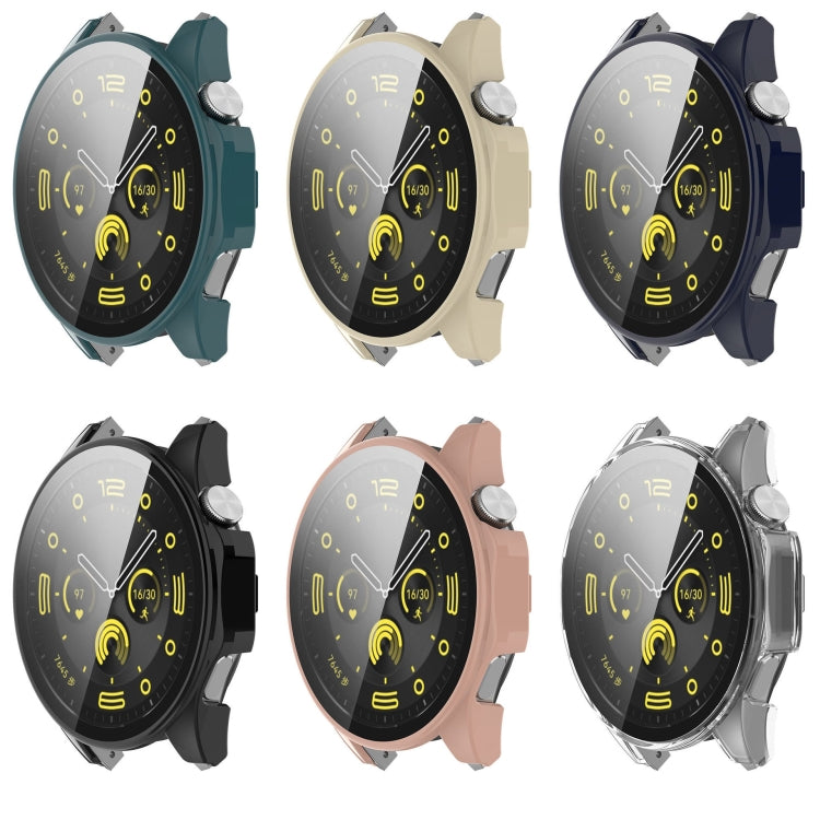 For Huawei Watch GT 4 46mm PC + Tempered Film Integrated Watch Protective Case(Green)