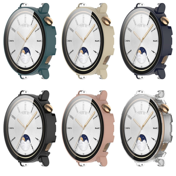For Huawei Watch GT 4 41mm PC + Tempered Film Integrated Watch Protective Case(Blue)
