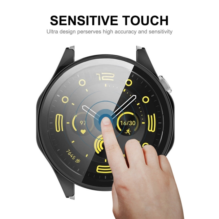 For Huawei Watch GT 4 46mm ENKAY Hat-Prince Full Coverage PC + Tempered Film Integrated Watch Protective Case(Black)
