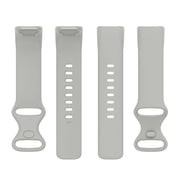 For Fitbit Charge 6 Solid Color Butterfly Buckle Silicone Watch Band, Size:L Size(Gray)